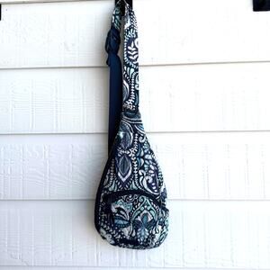 Vera Bradley Blue Floral Paisley Teardrop Sling Crossbody Bag